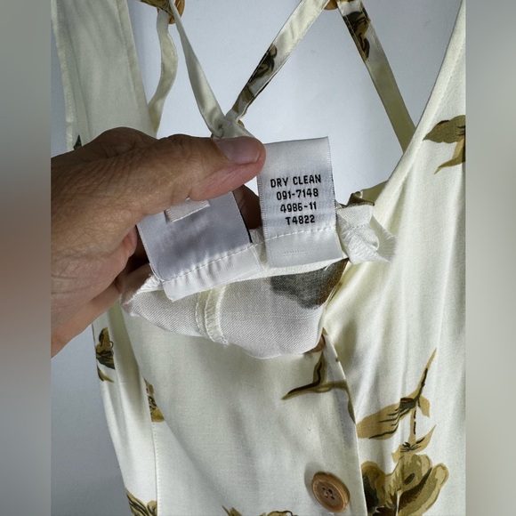 Vintage lattice caged back sundress size 14 Large floral roses pockets - Picture 5 of 8